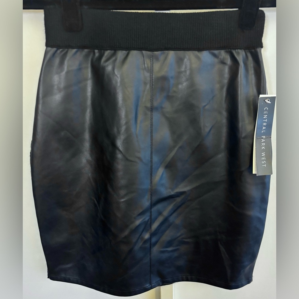 Central Park West Pleather & Sweater Skirt XS